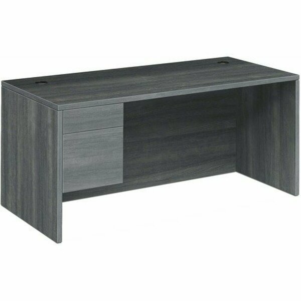 The Hon Co Left Pedestal Desk, 66inx30inx29-1/2in, Sterling Ash HON10584LLS1